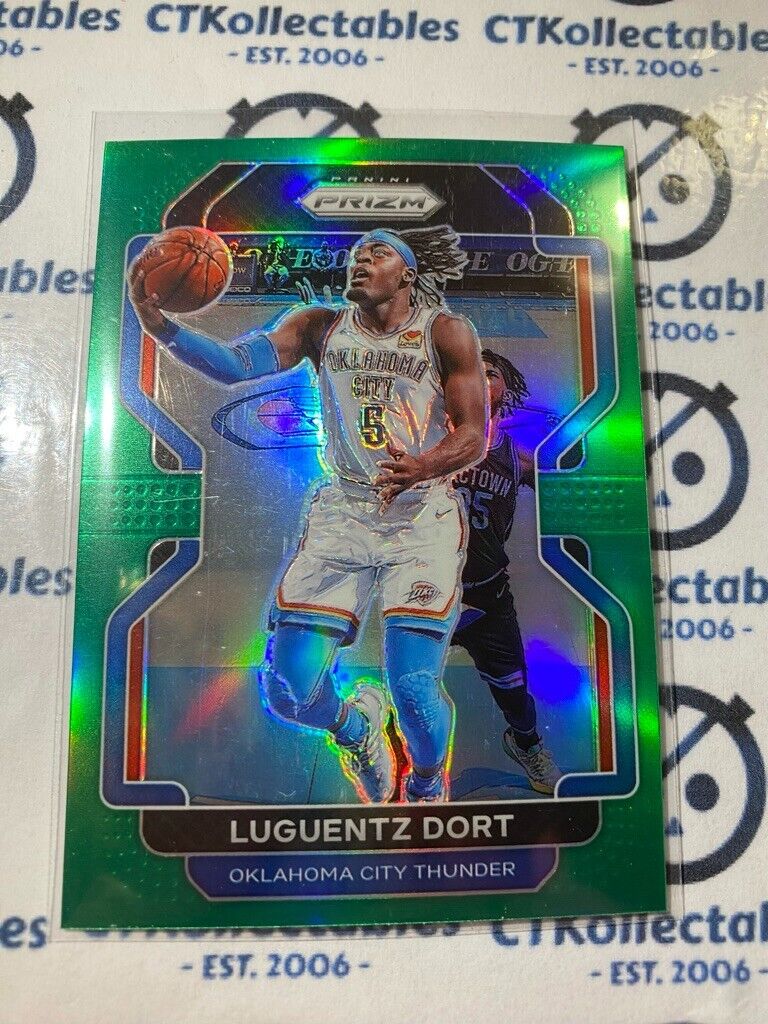 2021-22 Panini NBA Prizm Luguentz Dort Green Prizm #114 OKC