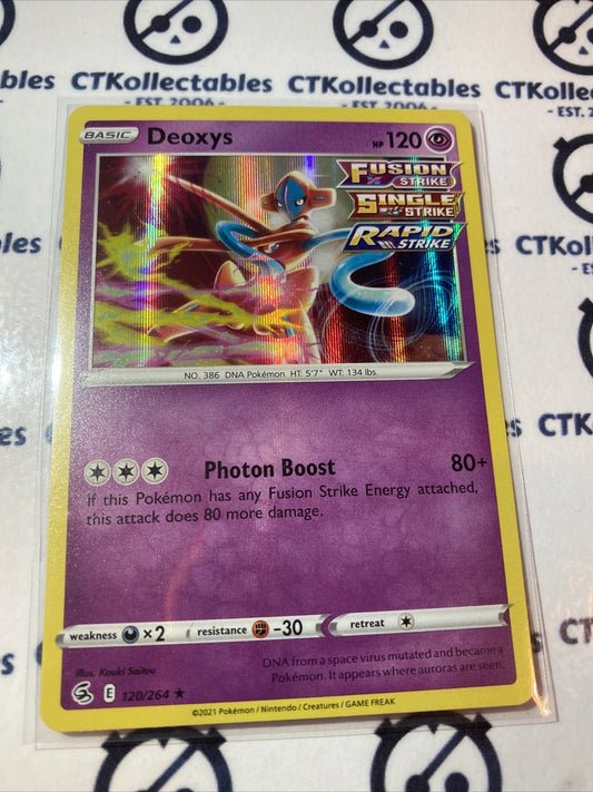 Deoxys Holo Rare #120/264 Fusion Strike Pokemon Card