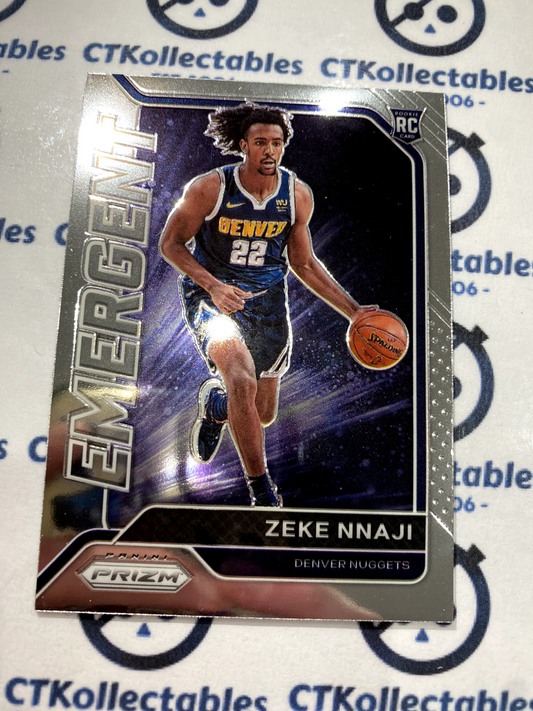 2020-21 NBA Prizm Zeke Nnaji Emergent rookie card RC #6 Nuggets