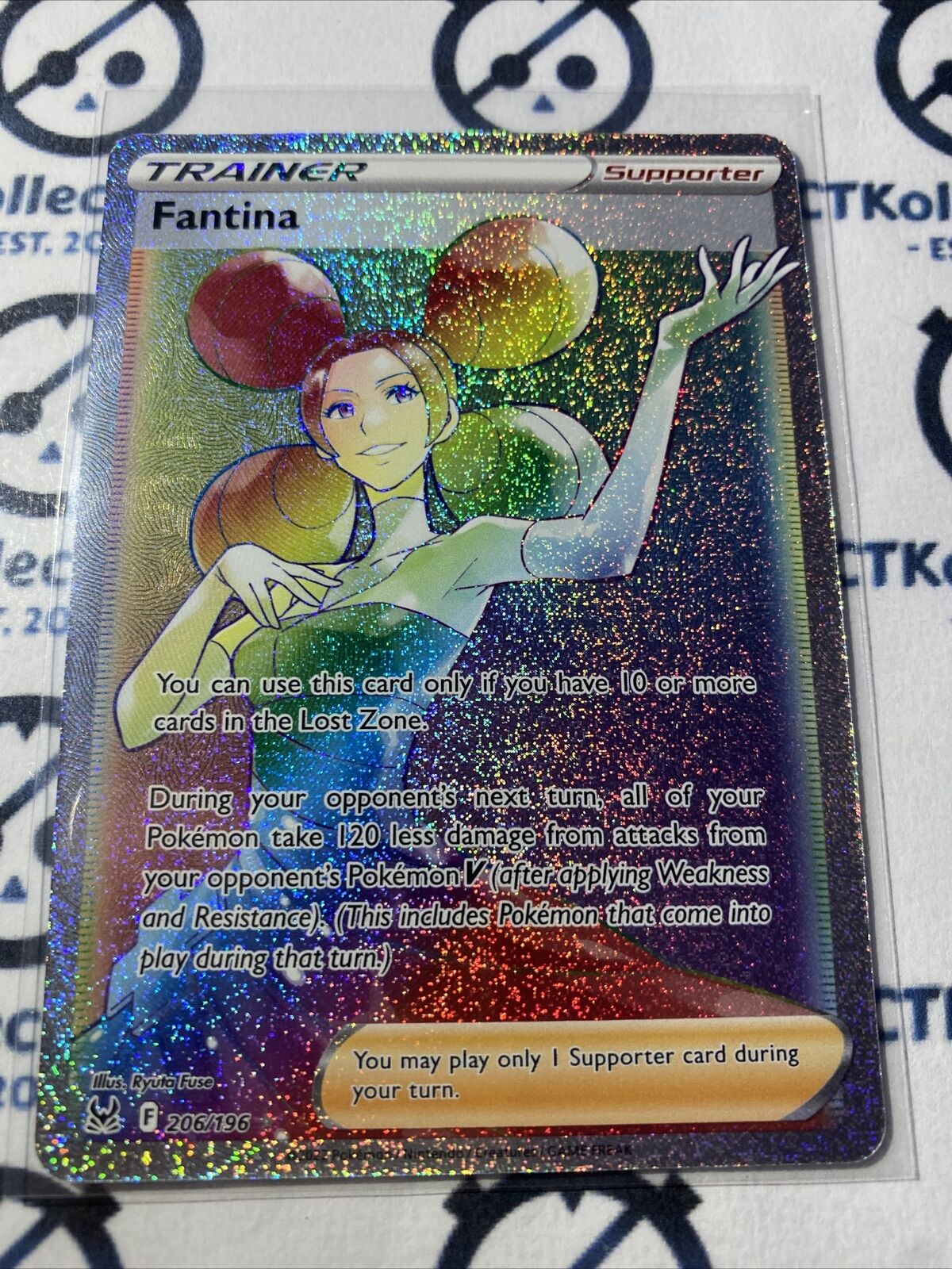 Fantina Trainer Rainbow Secret Rare #206/196 2022 Sword & Shield Lost Origin