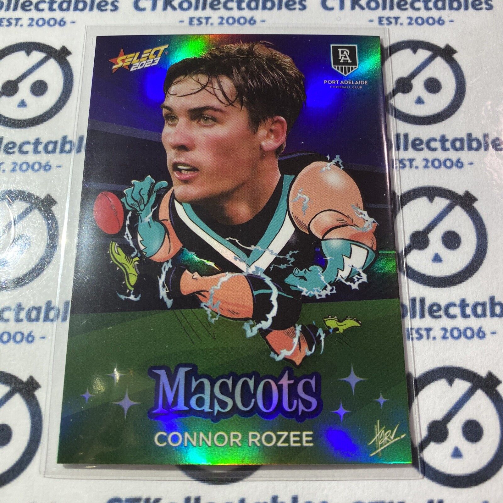 Connor Rozee Signature 2023 AFL Footy Stars Mascots M64 Connor Rozee – CTKollectables