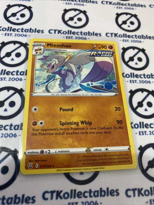 Mienshao Base Rare #077/163 Pokémon Card Battle Styles