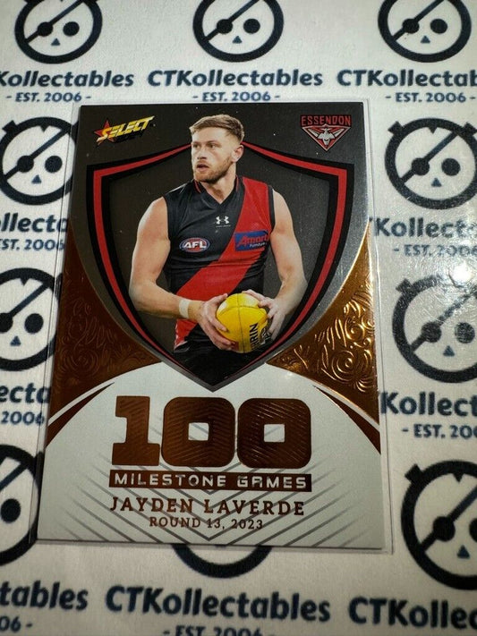 2024 AFL Footy Stars Milestone Games Hobby Jayden Laverde 164/240 Bombers