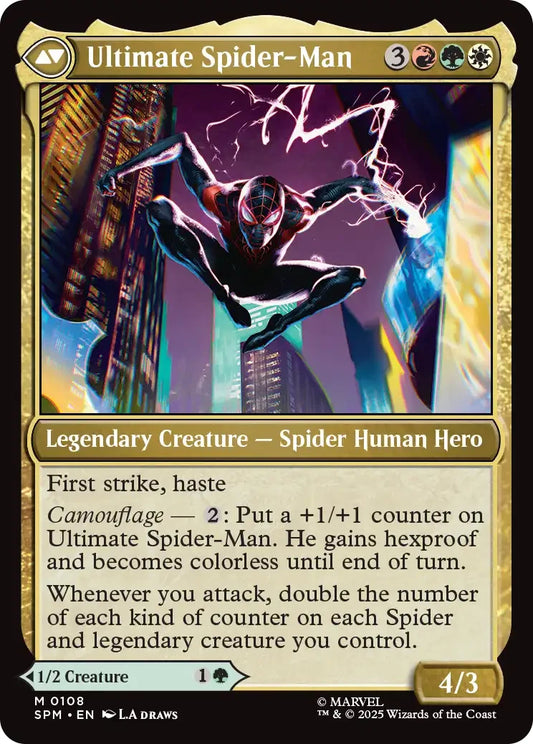 2025 MAGIC THE GATHERING SPIDER-MAN MILES MORALES / ULTIMATE SPIDER-MAN # M 0108 MYSTIC NON-FOIL LEGENDARY  CARD