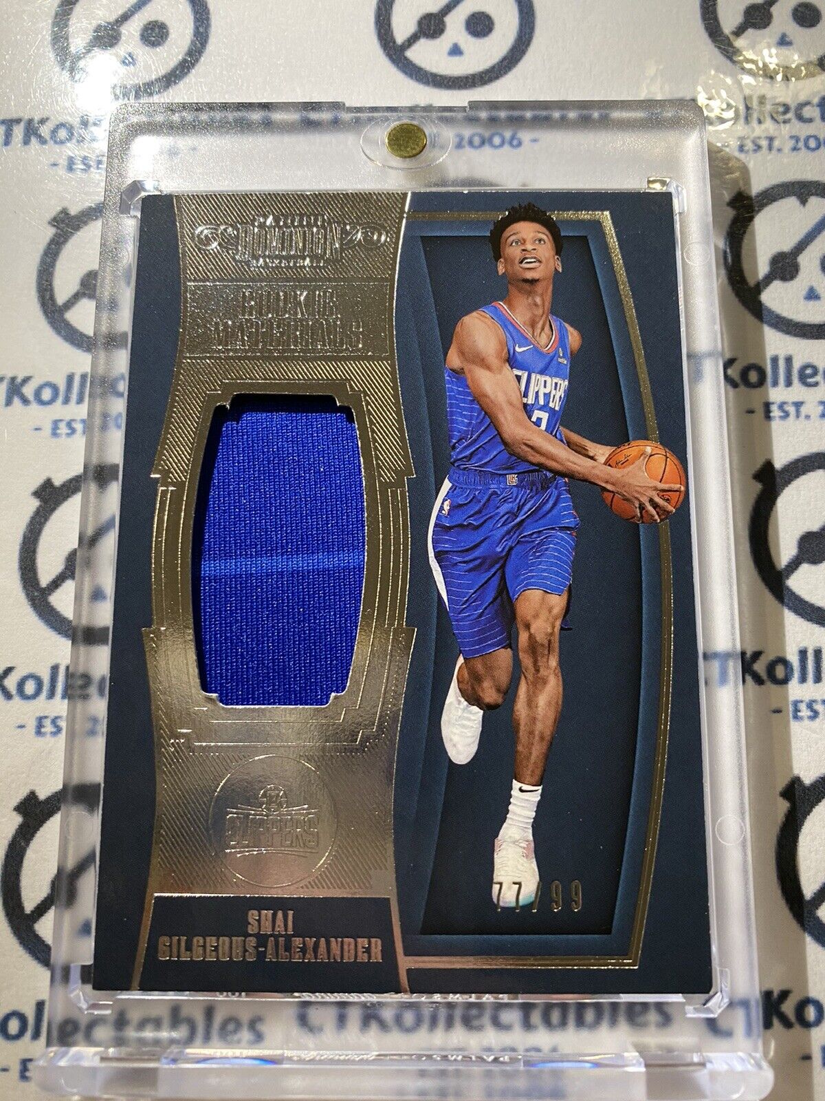 2018-19 NBA Dominion Shai Gilgeous-Alexander Rookie Patch #77/99 2CLR Game Worn