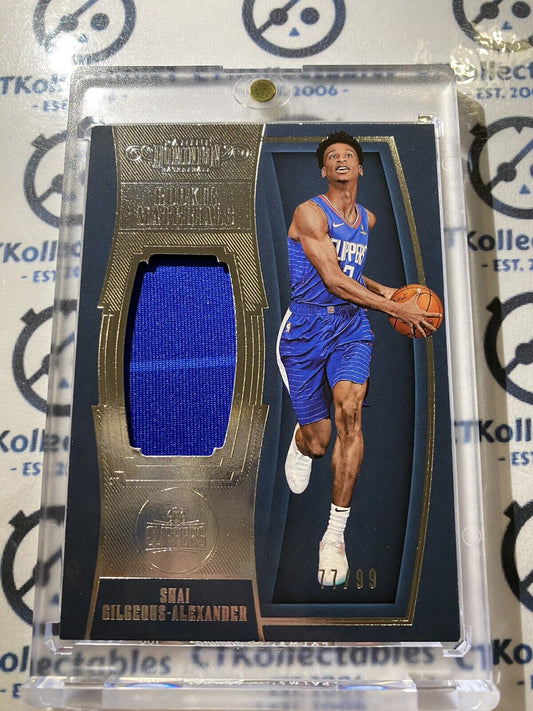 2018-19 NBA Dominion Shai Gilgeous-Alexander Rookie Patch #77/99 2CLR Game Worn