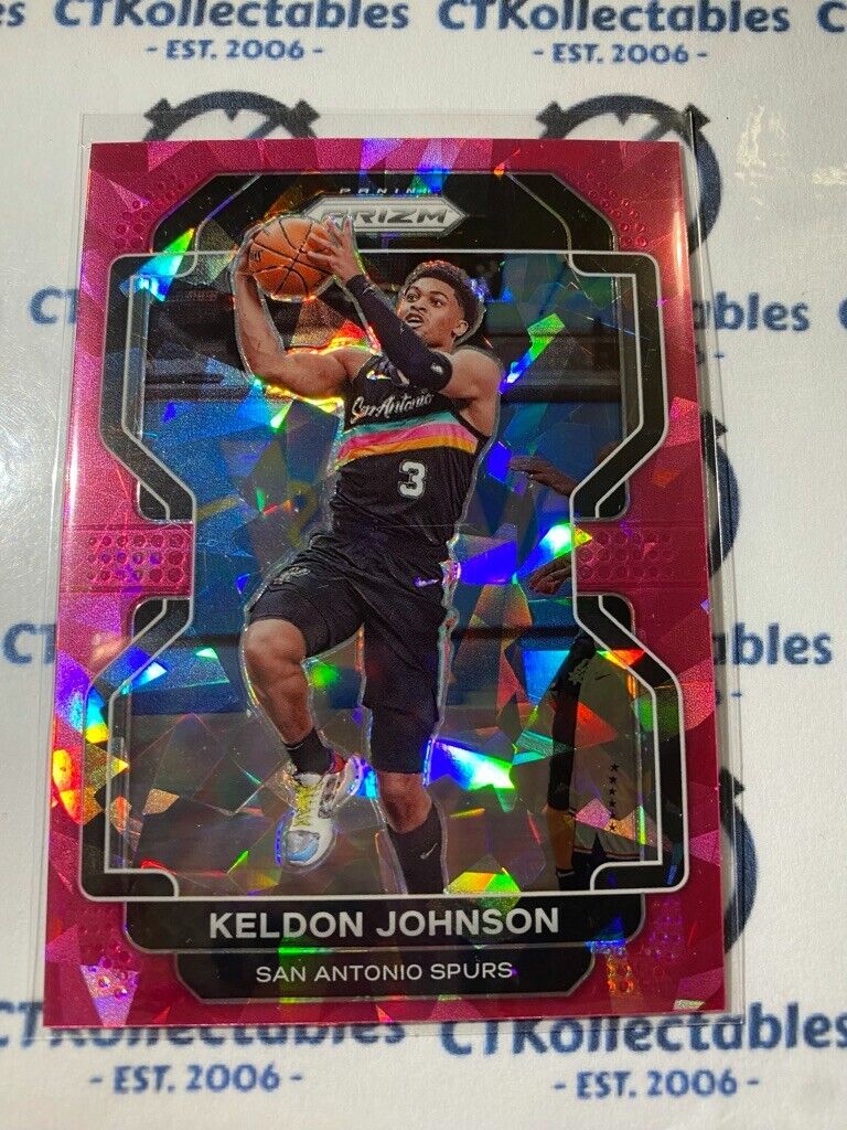 2021-22 Panini NBA Prizm Keldon Johnson Pink Ice Prizm #210 Spurs