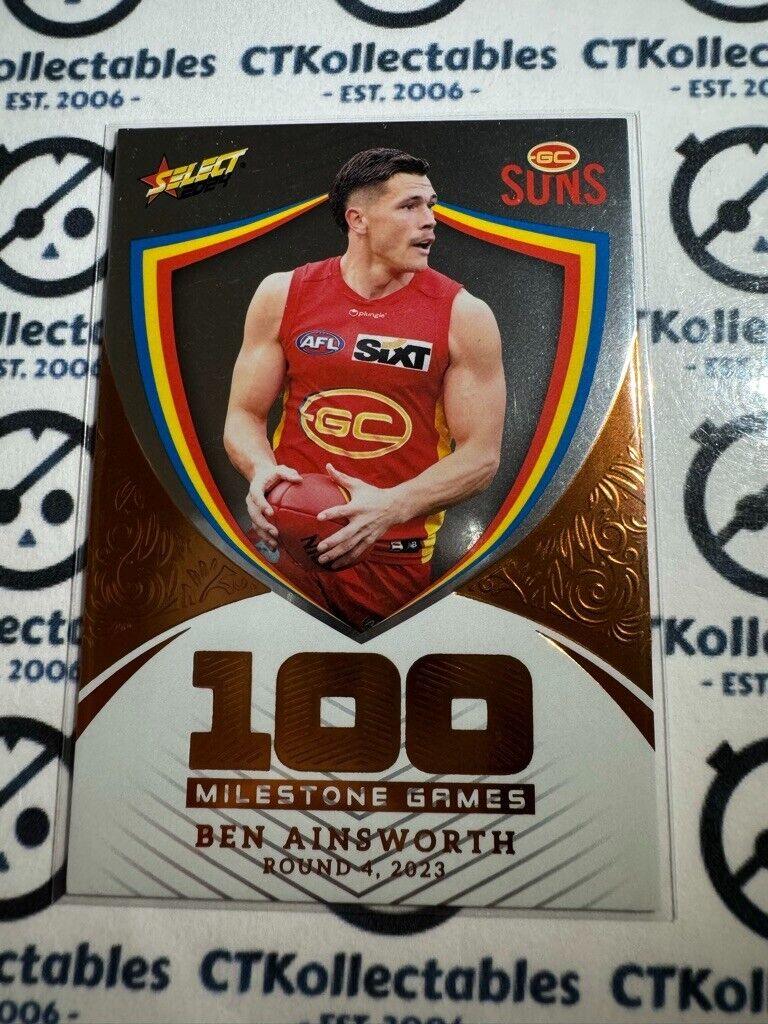 2024 AFL Footy Stars Milestone Games Hobby Ben Ainsworth 212/240 Suns