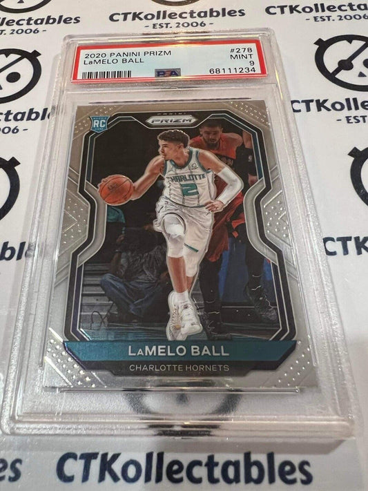 2020-21 NBA Prizm PSA 9 Lamelo Ball Base Rookie RC #257 Hornets