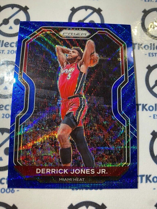 2021-22 Panini NBA Prizm Derrick Jones Jr. Blue Wave Prizm #55 Heat