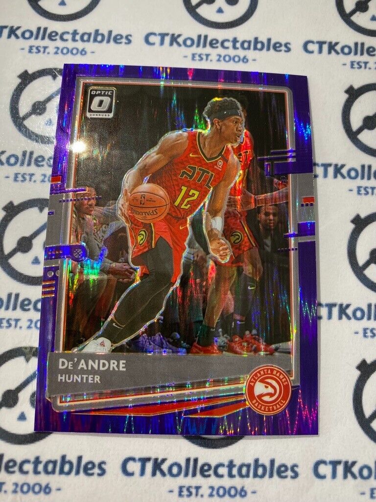 2020-21 NBA Optic Deandre Hunter Purple Shock Prizm #84 Hawks