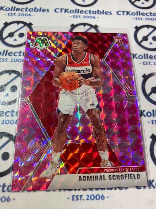 2019-20 Panini NBA Mosaic Admiral Schofield rookie RC Pink Prizm #202 Wizards