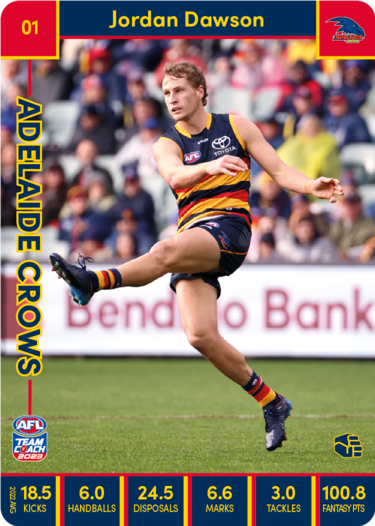 2023 AFL Teamcoach Base Card-#01 Jordan Dawson Crows