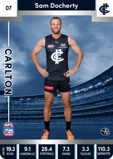 2023 AFL Teamcoach Silver Card #07 Sam Docherty