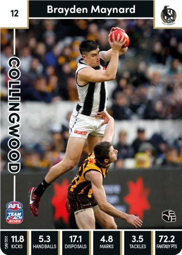 2023 AFL Teamcoach Base Card-#12 Brayden Maynard Magpies