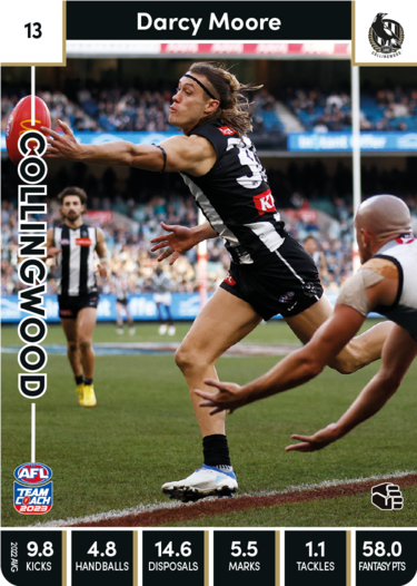 2023 AFL Teamcoach Base Card-#13 Darcy Moore Magpies
