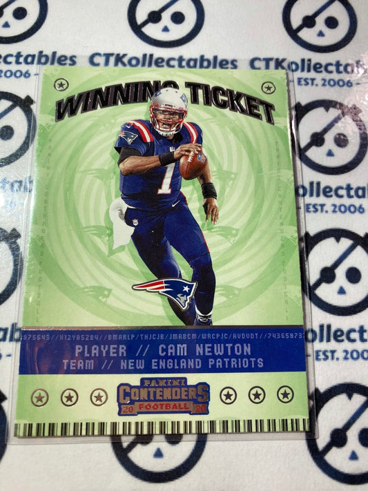 2020 NFL Panini Contenders Cam Newton Winning Ticket #WT9 Patriots