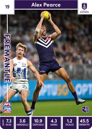 2023 AFL Teamcoach Base Card-#19 Alex Pearce Dockers