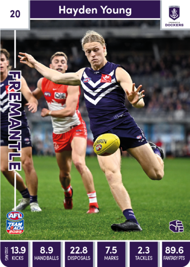 2023 AFL Teamcoach Base Card-#20 Hayden Young Dockers