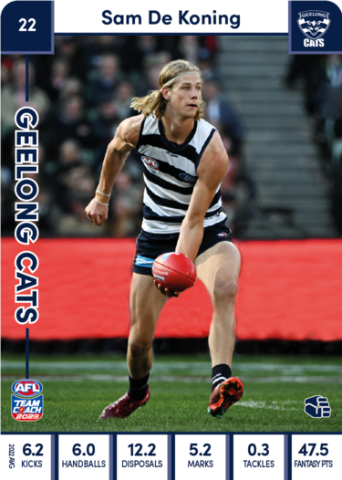 2023 AFL Teamcoach Base Card-#22 Sam De Koning Cats