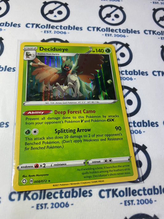 Decidueye #008/072 Holo Rare Pokémon Card Shining Fates