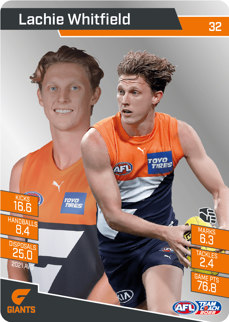 2022 AFL Teamcoach Silver Parallel #32 Lachie Whitfield