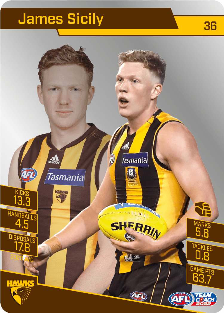 2022 AFL Teamcoach Silver Parallel #36 James Sicily