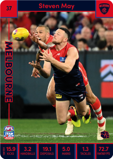 2023 AFL Teamcoach Base Card-#37 Steven May Demons