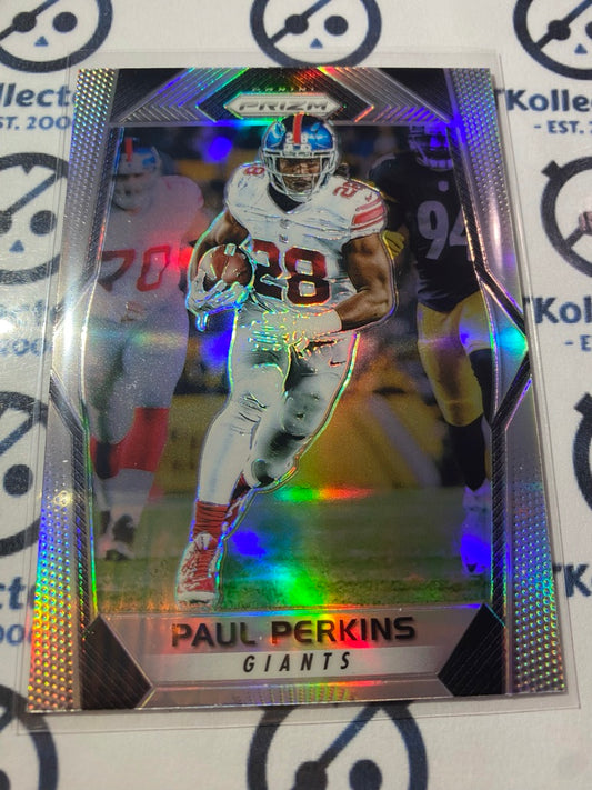 2017 NFL Panini Prizm Football Paul Perkins Silver Prizm #118 Giants
