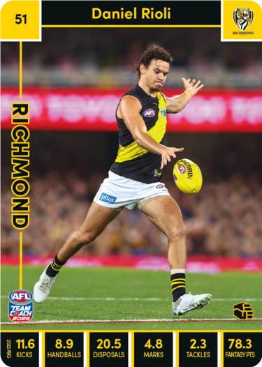 2023 AFL Teamcoach Base Card-#51 Daniel Rioli Tigers