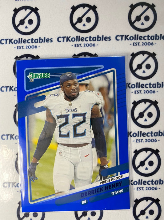 2021 NFL Donruss Press Proof Blue Derrick Henry #14 Titans