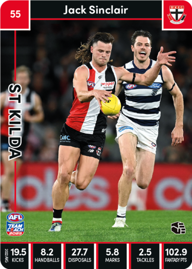 2023 AFL Teamcoach Base Card-#55 Jack Sinclair Saints