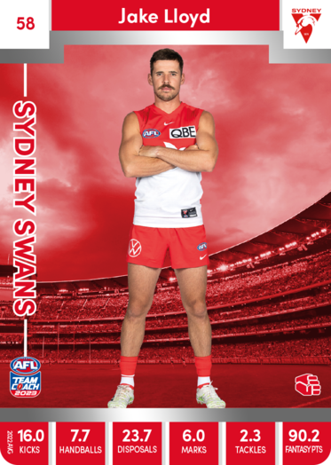 2023 AFL Teamcoach Silver Card #58 Jake Lloyd