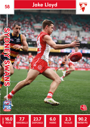 2023 AFL Teamcoach Base Card-#58 Jake Lloyd Swans