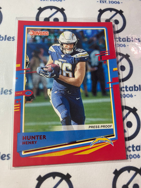 2020 Panini NFL Donruss Hunter Henry Press Proof Red #139 Chargers