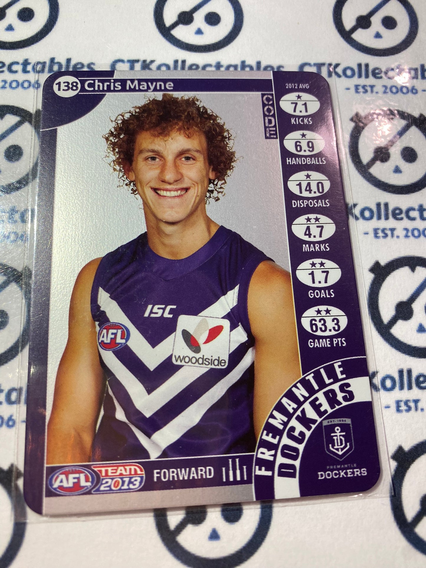 2013 AFL Teamcoach Silver Code Card - #138 Chris Mayne