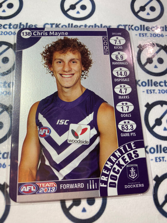 2013 AFL Teamcoach Silver Code Card - #138 Chris Mayne