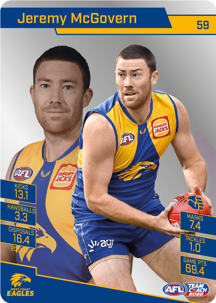 2022 AFL Teamcoach Silver Parallel #60 Jeremy McGovern