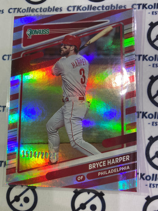 2021 Panini Donruss Baseball Bryce Harper Red/Silver #1534/2021