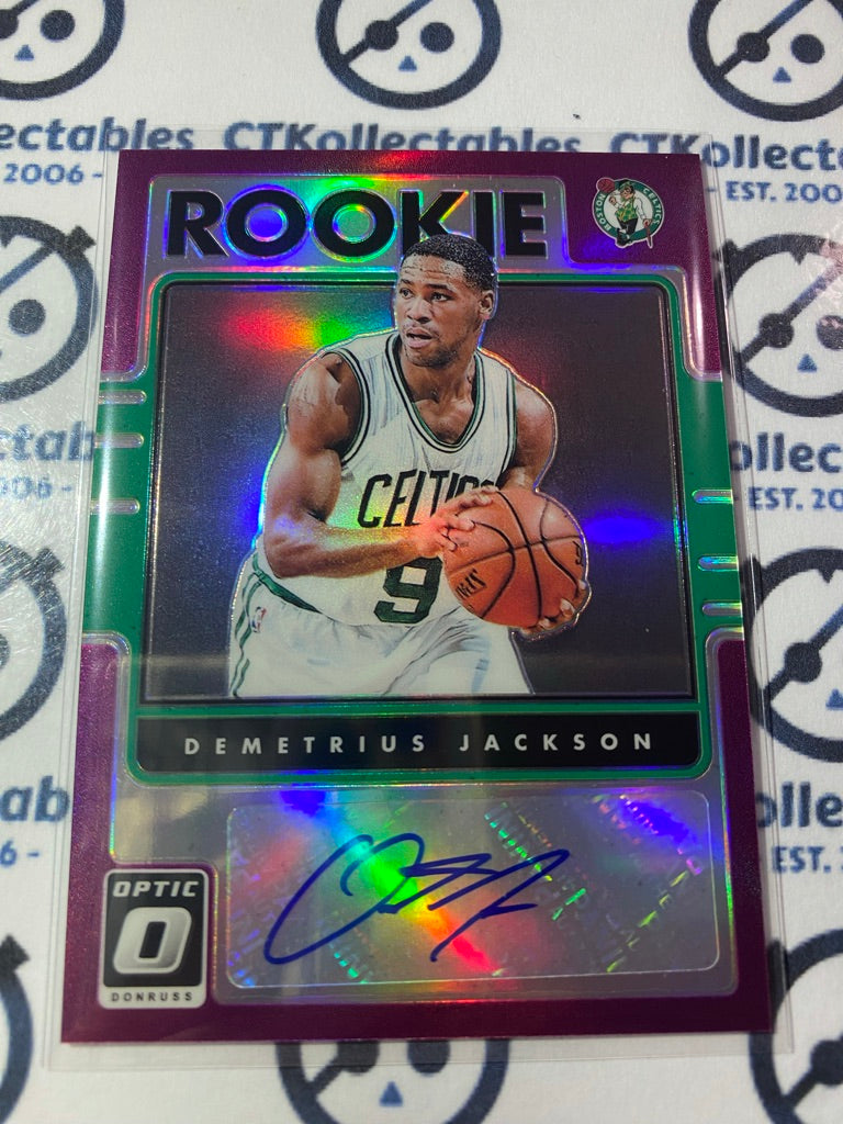 2016-17 NBA Panini Donruss Optic Demetrius Jackson Purple Prizm RC Auto Celtics