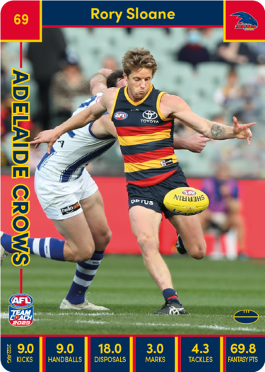 2023 AFL Teamcoach Base Card-#69 Rory Sloane Crows