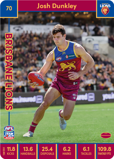 2023 AFL Teamcoach Base Card-#70 Josh Dunkley Lions