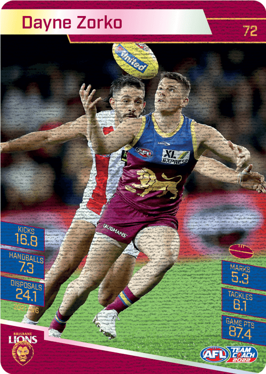 2022 AFL Teamcoach Canvas #72 Dayne Zorko Lions