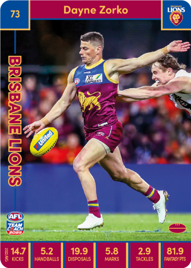 2023 AFL Teamcoach Base Card-#73 Dayne zorko Lions