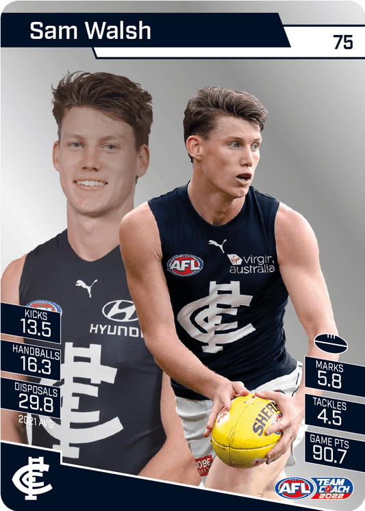 2022 AFL Teamcoach Silver Parallel #75 Sam Walsh