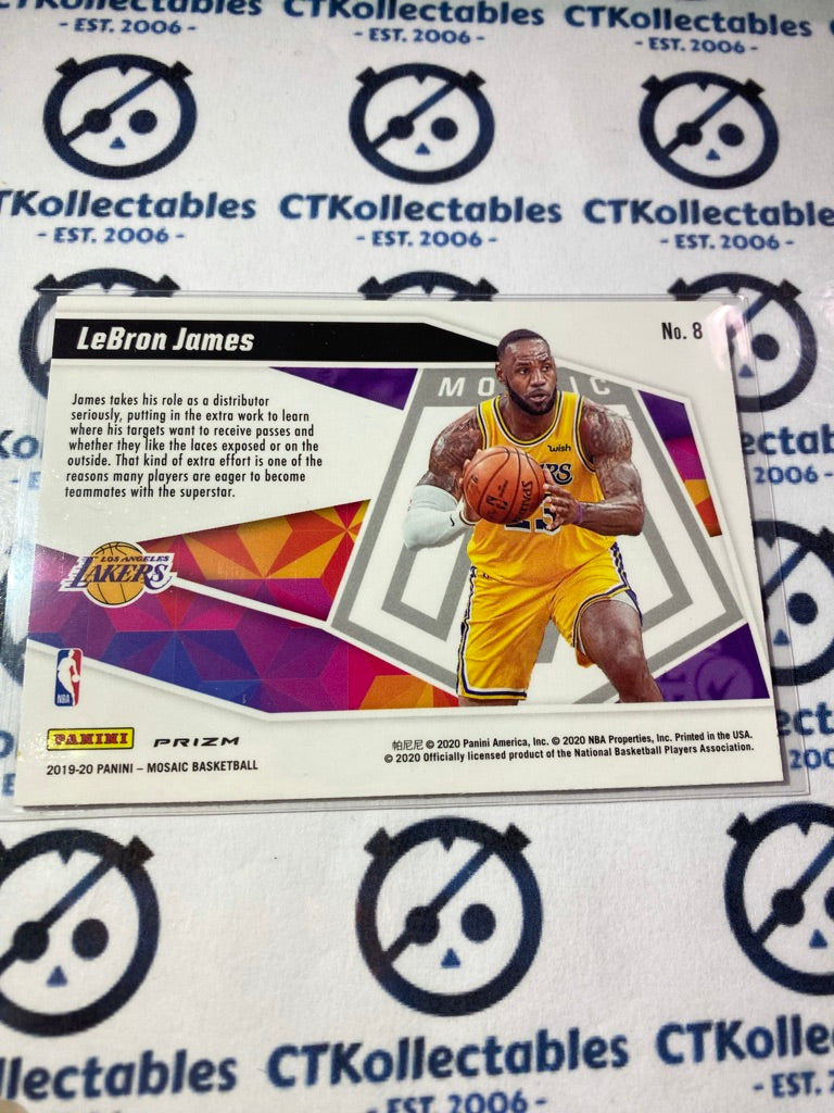 2019-20 NBA Mosaic Lebron James Give and Go Green Prizm #8 Lakers