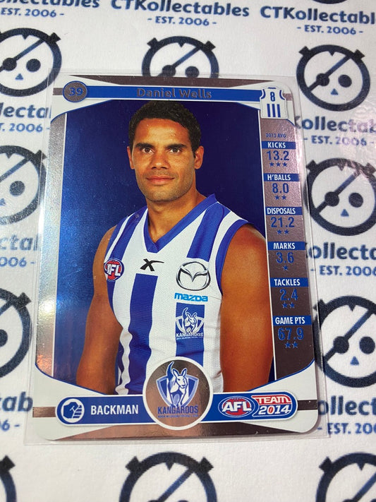 2014 AFL Teamcoach Silver Parallel #39 Daniel Wells Kangaroos