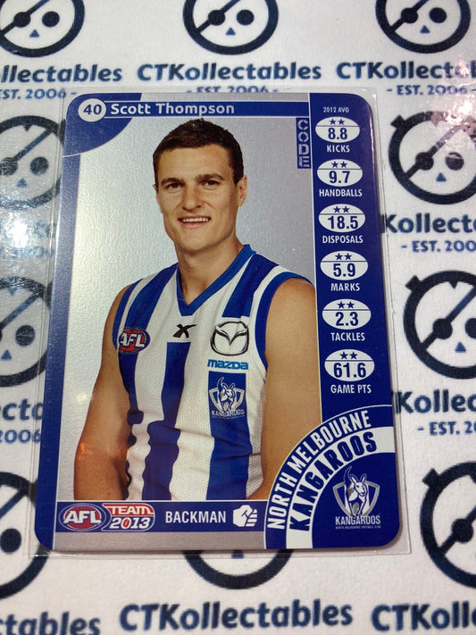 2013 AFL Teamcoach Silver Code Card - #40 Scott Thompson