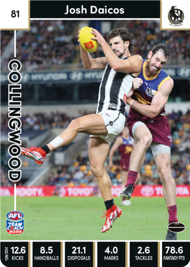 2023 AFL Teamcoach Base Card-#81 Josh Daicos Magpies