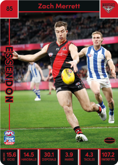 2023 AFL Teamcoach Base Card-#85 Zach Merrett Bombers